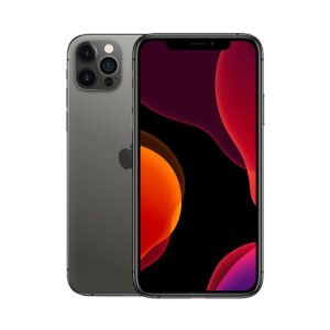 Apple iPhone 12 Pro in Graphite, front and rear views