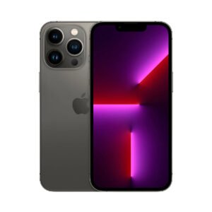 Apple iPhone 13 Pro Max in Graphite, front and rear views